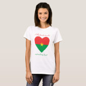 T-shirt Cœur Drapeau du Burkina Faso (Devant entier)