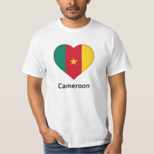 T-shirt Coeur - drapeau du Cameroun