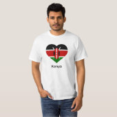 T-shirt Coeur - Drapeau du Kenya (Devant entier)