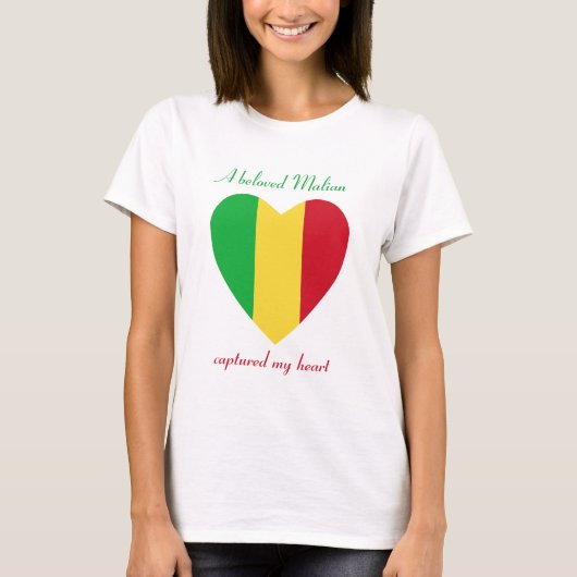 T-Shirt Cœur Drapeau du Mali (Devant)