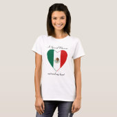 T-Shirt Cœur Drapeau du Mexique (Devant entier)