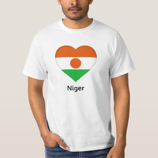 T-shirt Coeur - Drapeau du Niger (Devant)