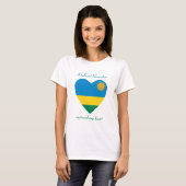 T-Shirt Cœur Drapeau du Rwanda (Devant entier)