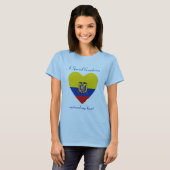 T-Shirt Cœur Drapeau Équateur (Devant entier)