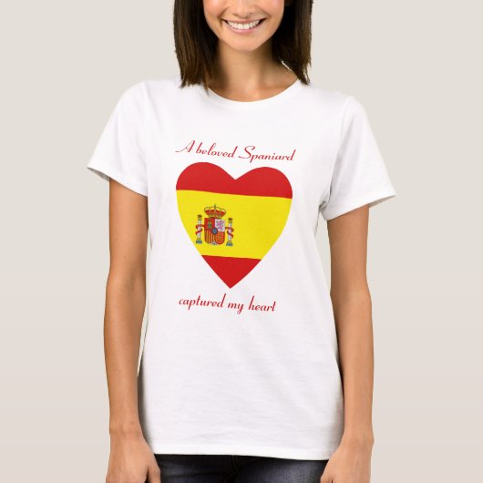T-Shirt Cœur Drapeau Espagne (Devant)