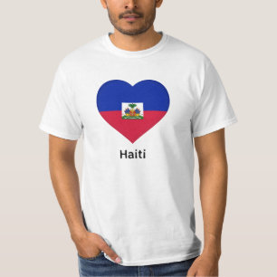 T-shirt Coeur - Drapeau Haïti