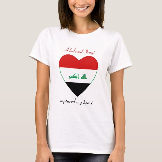 T-Shirt Cœur Drapeau Irak (Devant)