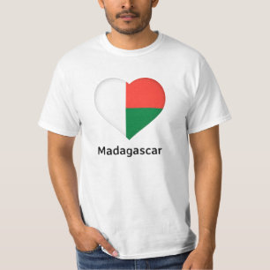 T-shirt Coeur - Drapeau Madagascar