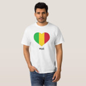 T-shirt Coeur - Drapeau Mali (Devant entier)