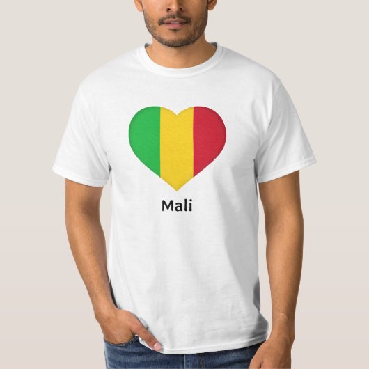 T-shirt Coeur - Drapeau Mali (Devant)