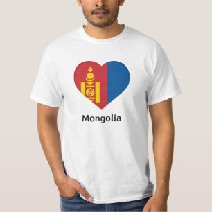 T-shirt Coeur - Drapeau Mongolie