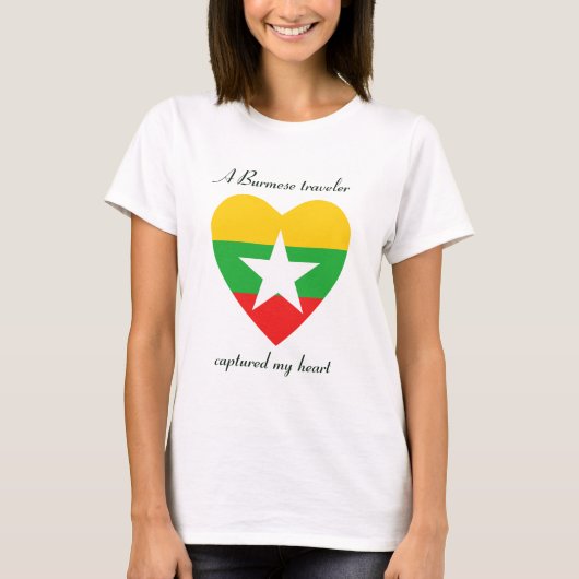 T-Shirt Cœur Drapeau Myanmar (Devant)