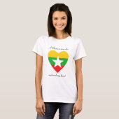 T-Shirt Cœur Drapeau Myanmar (Devant entier)