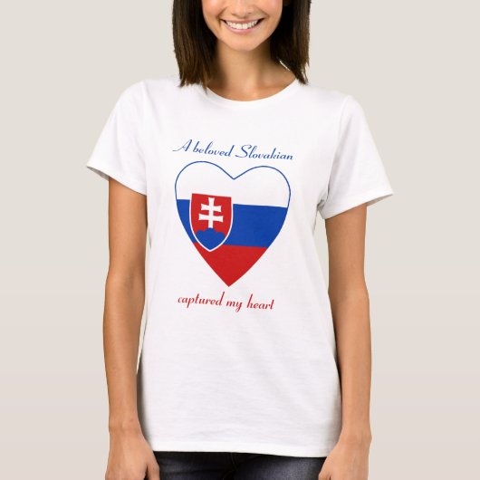 T-Shirt Cœur Drapeau Slovaque (Devant)