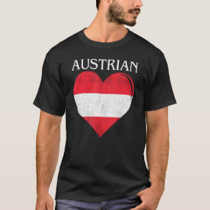 T-shirt Coeur Drapeau vintage Autriche pour Autriche