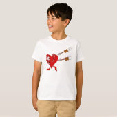 T-shirt Coeur drôle de Saint-Valentin fonctionnant des (Devant entier)