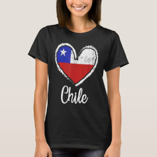 T-shirt Cœur du Chili Drapeau Chiliens Racines Chiliennes