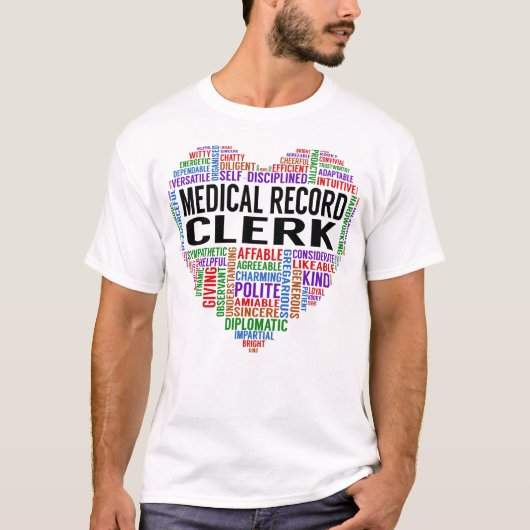 T-shirt Coeur du commis aux dossiers Médicales (Devant)