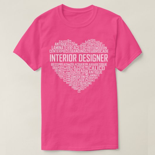 T-shirt Coeur du concepteur d'intérieur (Design devant)