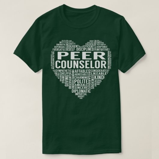 T-shirt Coeur du conseiller par pairs (Design devant)