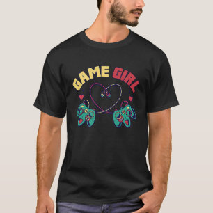 T-shirt Coeur du contrôleur fille du joueur mou
