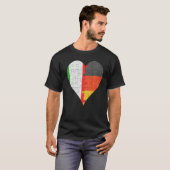T-shirt Coeur du drapeau allemand italien (Devant entier)