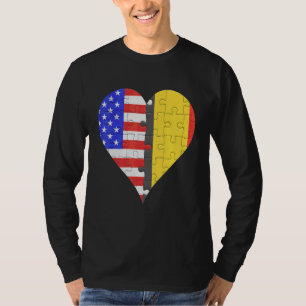 T-shirt Coeur du drapeau américain