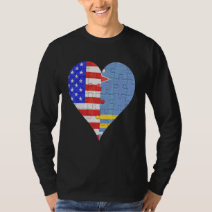 T-shirt Coeur du drapeau américain d'Aruba