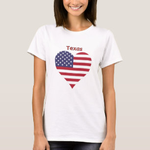 T-shirt Coeur du drapeau américain du Texas