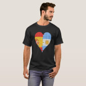 T-shirt Coeur du drapeau argentin espagnol (Devant entier)
