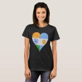 T-shirt Coeur du drapeau argentin indien (Devant entier)