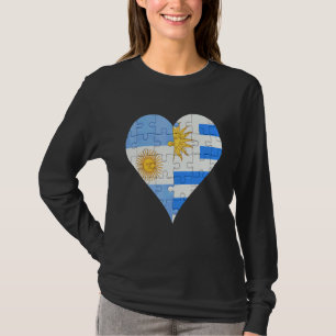 T-shirt Coeur du drapeau argentin uraguyan