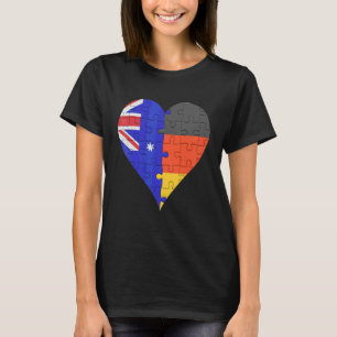 T-shirt Coeur du drapeau australien allemand