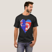 T-shirt Coeur du drapeau australien nord-coréen (Devant entier)