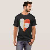 T-shirt Coeur du drapeau autrichien irlandais (Devant entier)