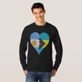 T-shirt Coeur du drapeau bahaméen argentin (Devant entier)