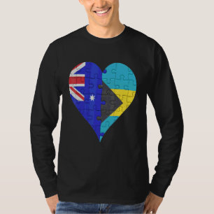 T-shirt Coeur du drapeau bahaméen australien