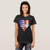 T-shirt Coeur du drapeau basque américain (Devant entier)