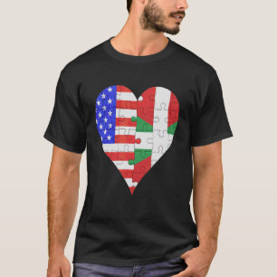 T-shirt Coeur du drapeau basque américain
