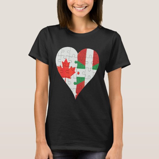 T-shirt Coeur du drapeau basque canadien (Devant)