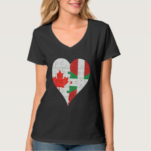 T-shirt Coeur du drapeau basque canadien