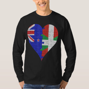 T-shirt Coeur du drapeau basque néo-zélandais