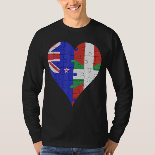 T-shirt Coeur du drapeau basque néo-zélandais (Devant)