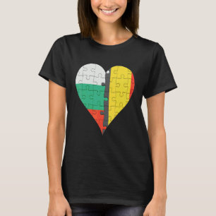 T-shirt Coeur du drapeau belge bulgare
