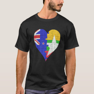 T-shirt Coeur du drapeau birman néo-zélandais