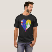 T-shirt Coeur du drapeau birman néo-zélandais (Devant entier)