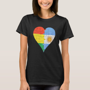 T-shirt Coeur du drapeau bolivien argentin