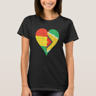 T-shirt Coeur du drapeau bolivien du Guyana