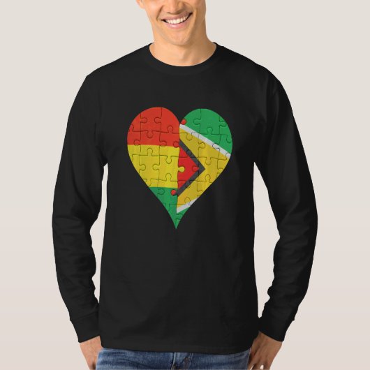 T-shirt Coeur du drapeau bolivien du Guyana (Devant)
