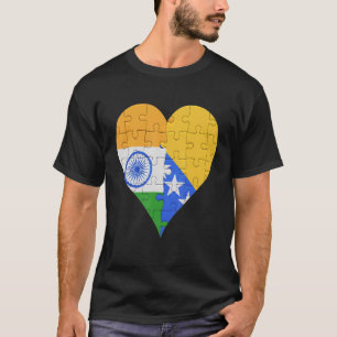 T-shirt Coeur du drapeau bosnien indien